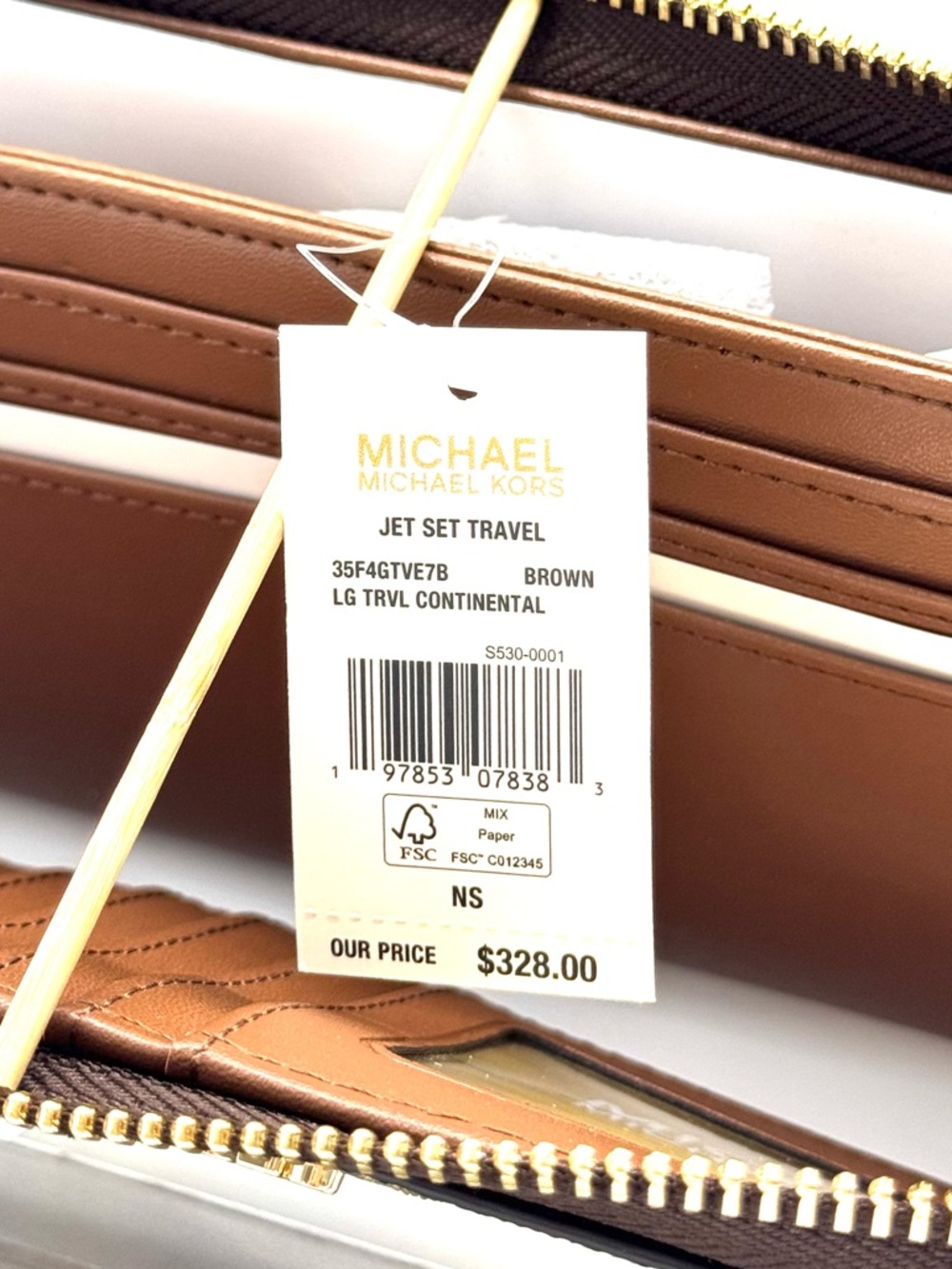 Michael Kors Large Continental Wallet Brown Signature Multi - Picture 8 of 8